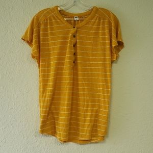 Old Navy Striped Yellow Shirt